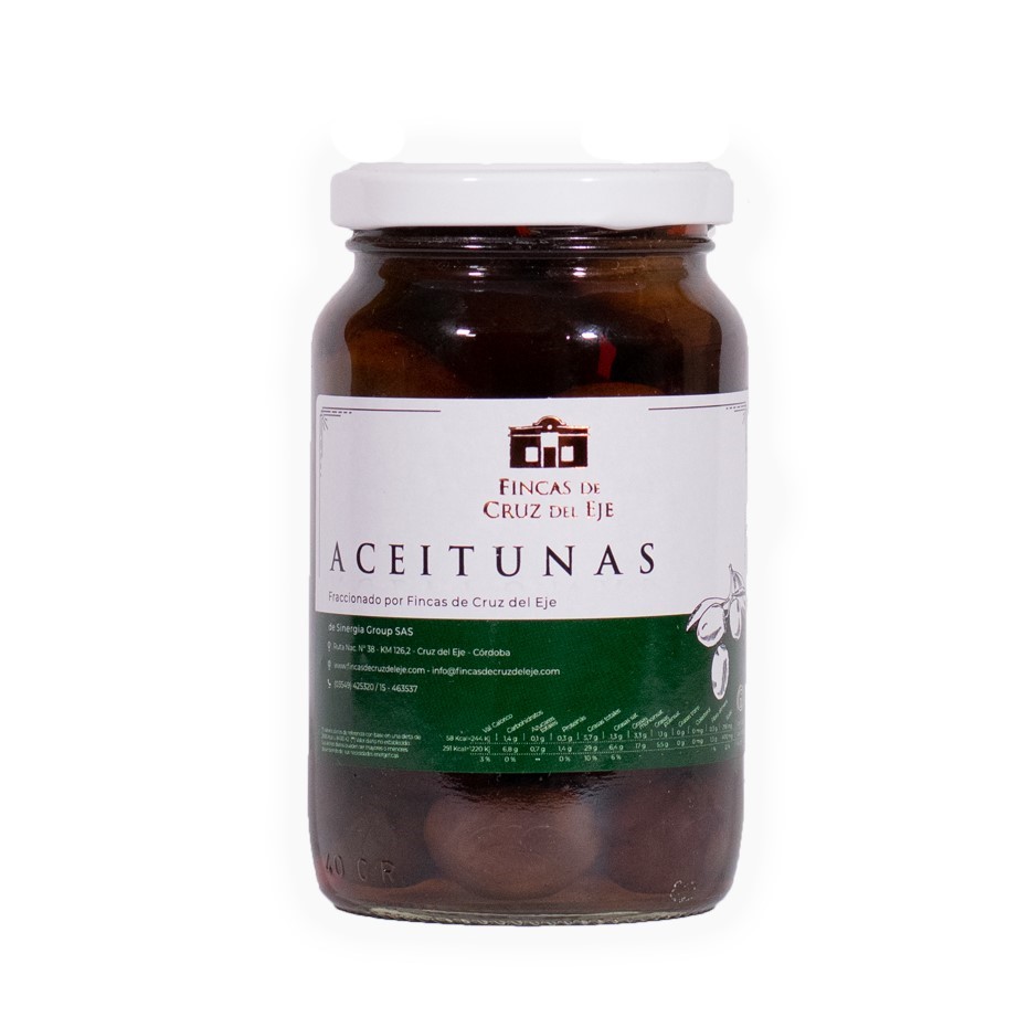 ACEITUNAS_NEGRAS_250GR_VIDRIO Aceitunas Negras "Fincas de Cruz del Eje" - Grupo A - 80 - 120 X 250 GR V - Imagen 1