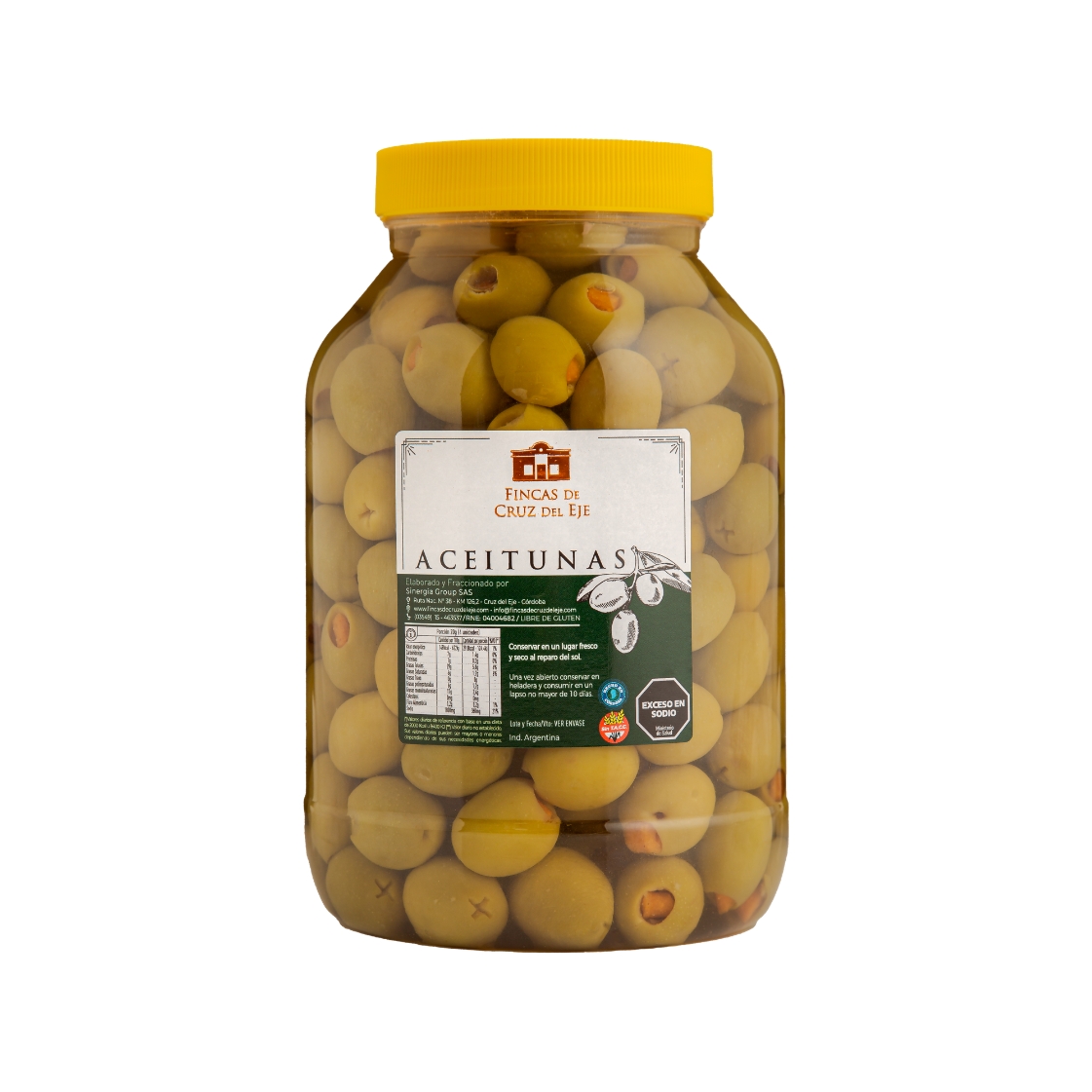 aceitunas verdes rellenas 1 kg pet Aceitunas Verdes rellenas Morrón - Fincas de Cruz del Eje - 1kg pet - Imagen 1