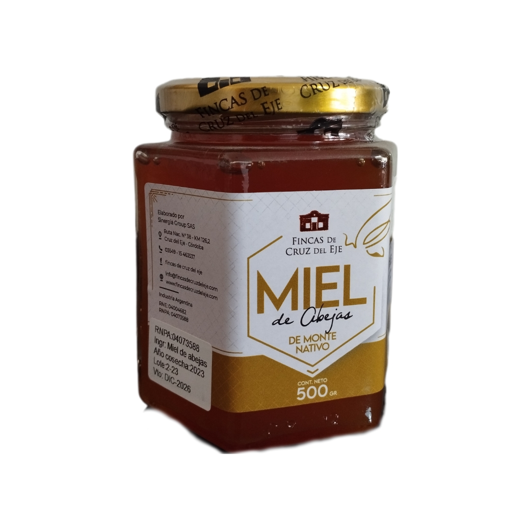 MIEL_500GR_VIDRIO Miel de Abejas - De Monte Nativo - "Fincas de Cruz del Eje" - 500 GR V - Imagen 1