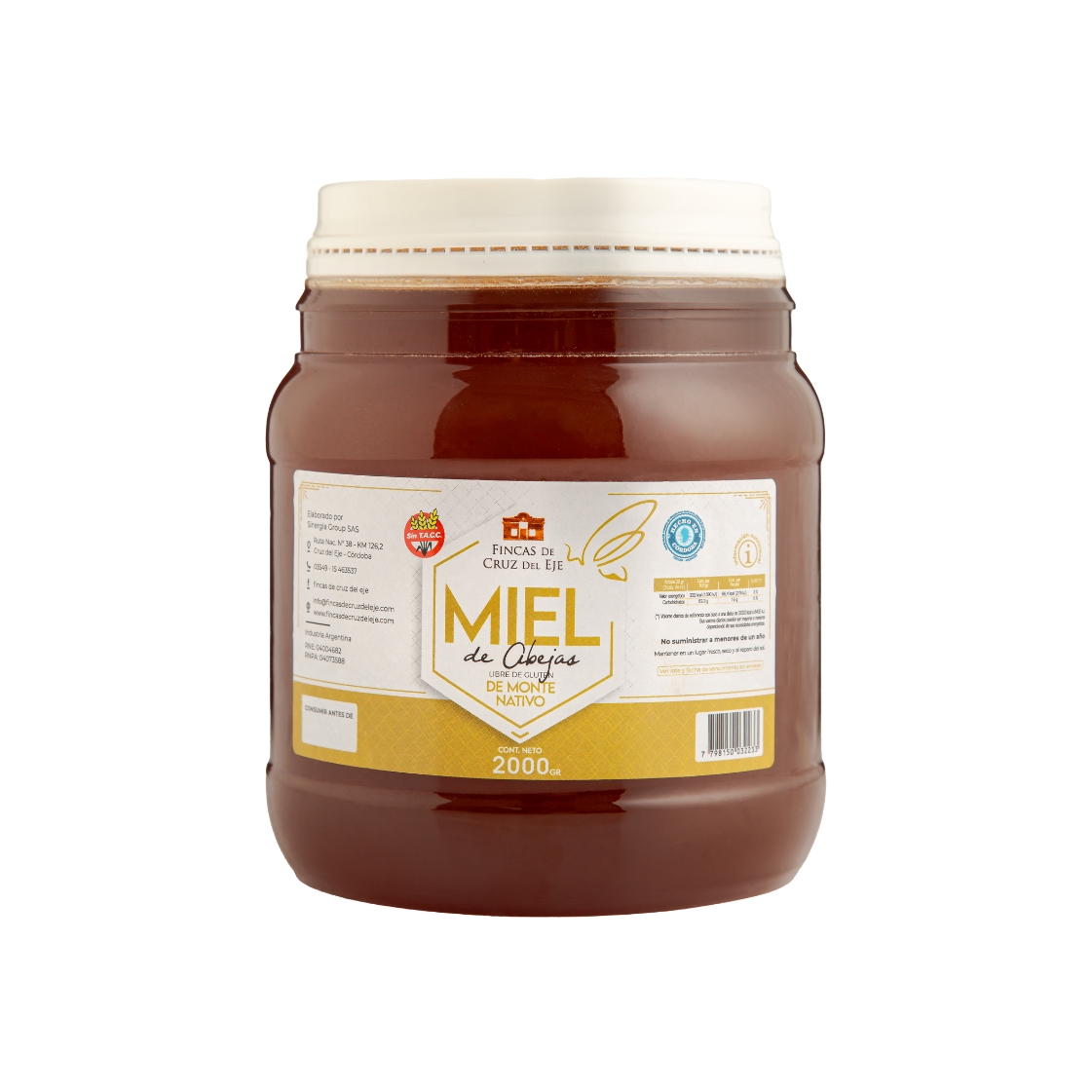 miel 2 kg Miel de Abejas - Fincas de Cruz del Eje - 2kg pet - Imagen 1